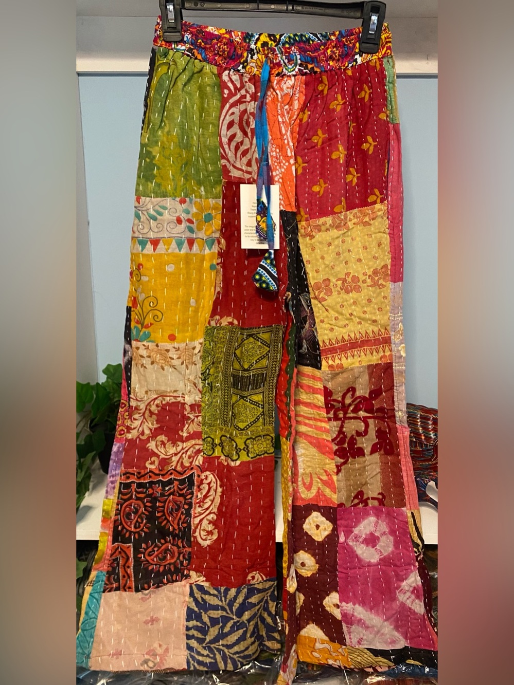Boho Cotton Hand Stiches patchwork Bell Bottom Kantha Pant (item #6001)